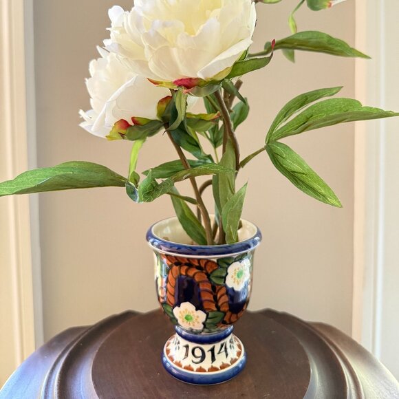 1914 Royal Copenhagen Aluminia Faience Christmas Vase - Picture 1 of 5